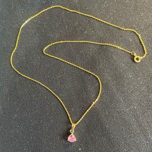 Natural Pink Sapphire On Solid 18k Chain - image 1